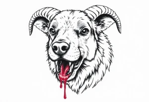 sheepdog with a bloody mouth. tattoo idea