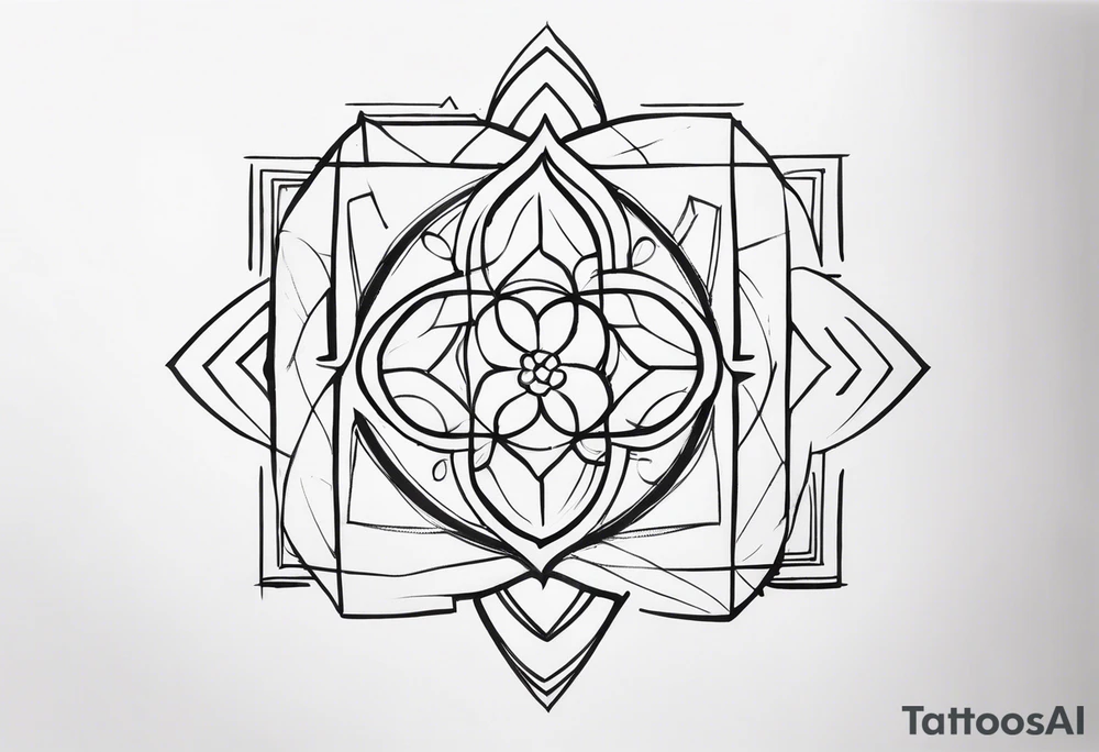 A tattoo symbolizing interdependence, thinking outside the box, and trusting yourself and seeing your growth tattoo idea
