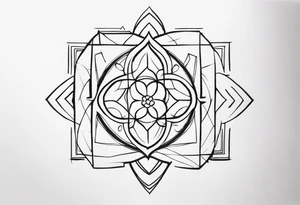 A tattoo symbolizing interdependence, thinking outside the box, and trusting yourself and seeing your growth tattoo idea