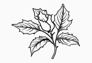 single stem holly flower tattoo idea