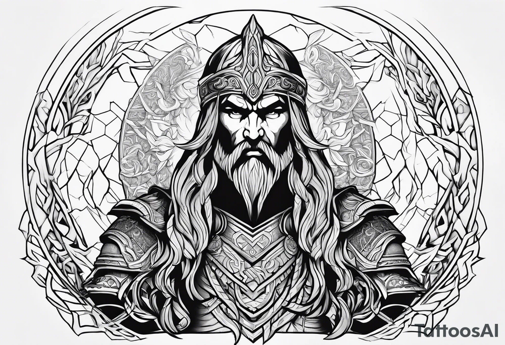 mimir norse mythology for game God Of War tattoo idea