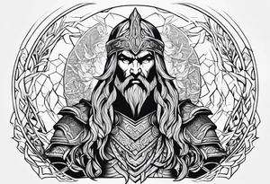 mimir norse mythology for game God Of War tattoo idea