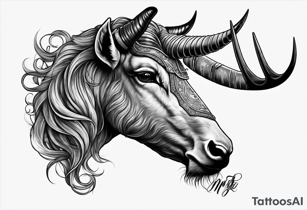 capricorn with sunglasses and shotgun tattoo idea