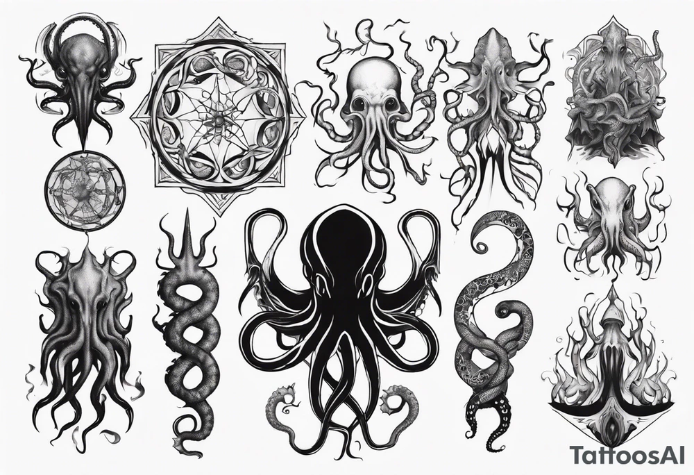 Cthulhu mythe long tattoo
with lot of tentacle tattoo idea