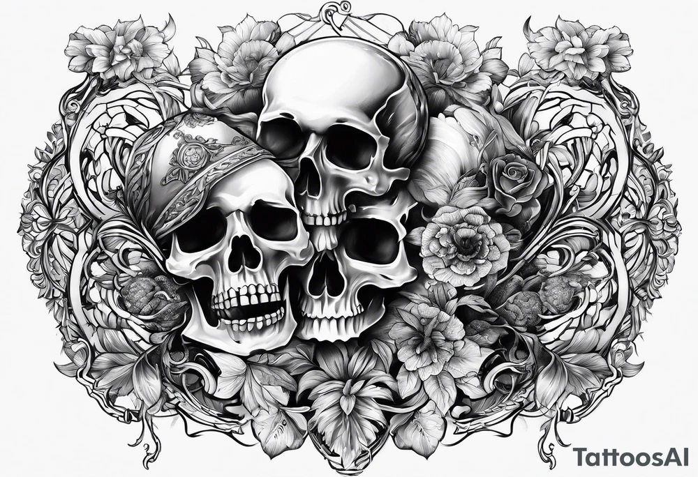 Burning skeleton tattoo idea