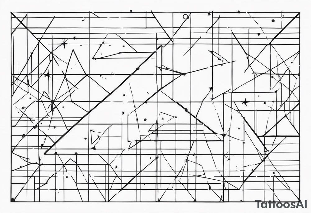 small stars and lines tattoo idea