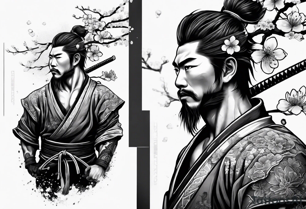 cherry blossom tree samurai tattoo tattoo idea