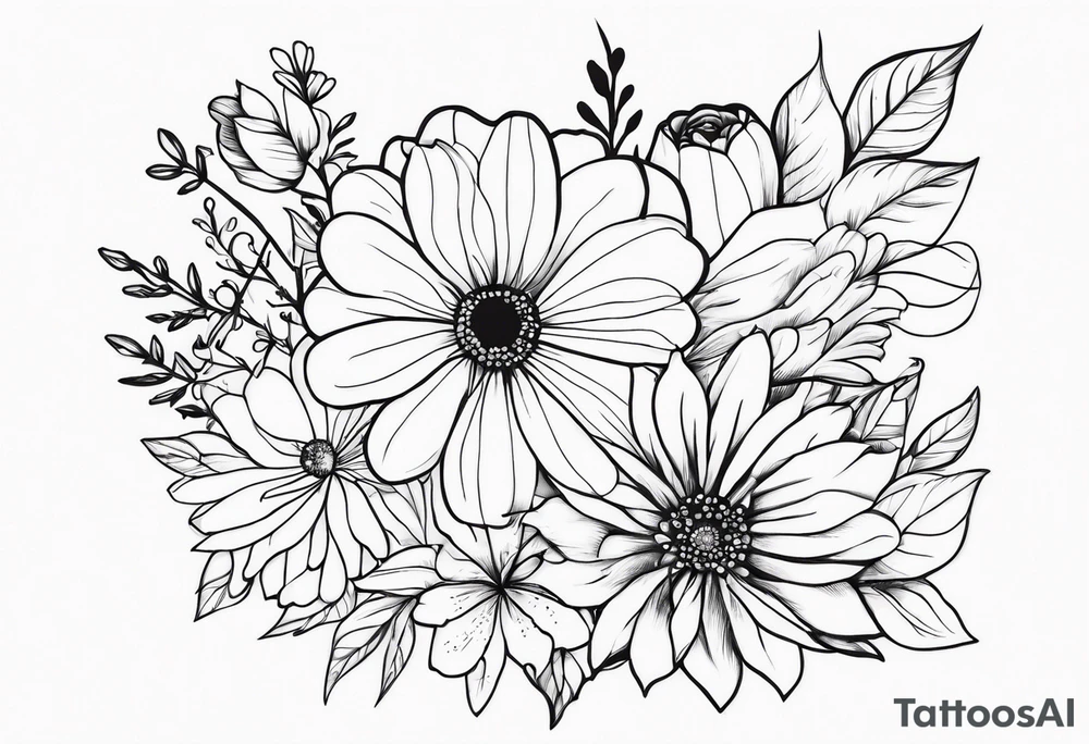 Love yourself first quote with flowers tattoo idea