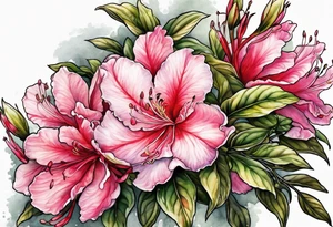 azalea with branch tattoo idea