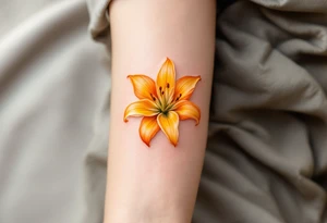 Orange and yellow glowing lilies multiple tattoo idea