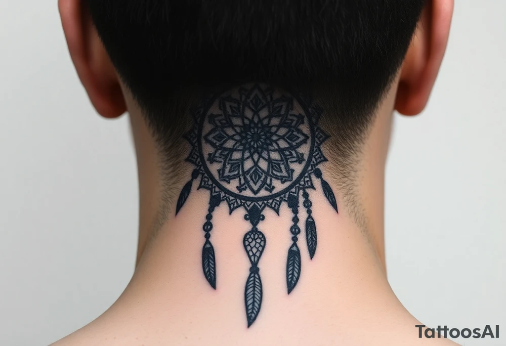 Name Nia in a dreamcatcher faded tattoo idea