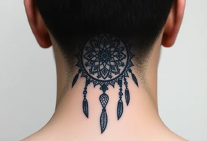 Name Nia in a dreamcatcher faded tattoo idea