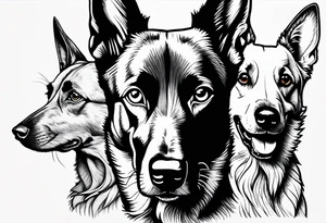 Belgian malinois, Scottish terrier, border collie, papillon tattoo idea