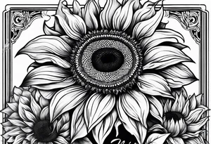 Psalm 23 with sunflowers full leg sleeve tattoo idea