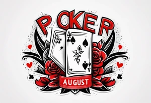 Simple rip tattoo with the date August 13,2024 involving poker tattoo idea