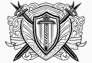 Valhalla stairs sword shield tattoo idea