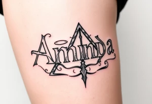 Amanda name deathly hallows and Hedrick tattoo idea