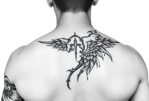 Full sleeve with Sicilian and tribal aesthetics tattoo idea