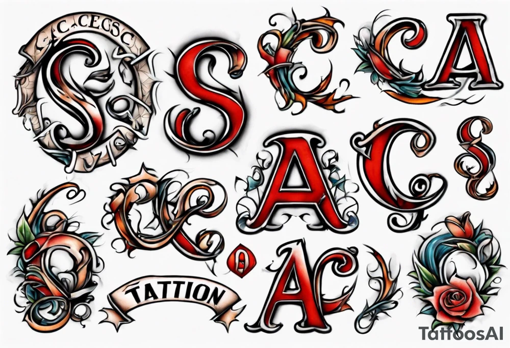 Sensual Tatoo with the letters A C S tattoo idea