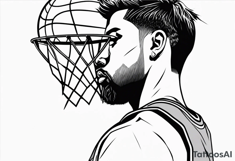 person with basketball tattoo idea