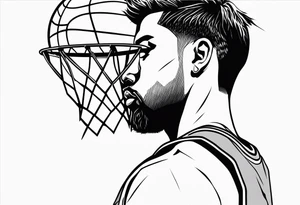 person with basketball tattoo idea