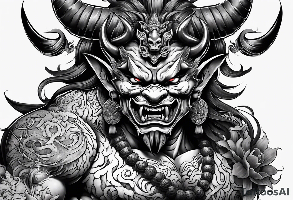 Oni demon tattoo idea