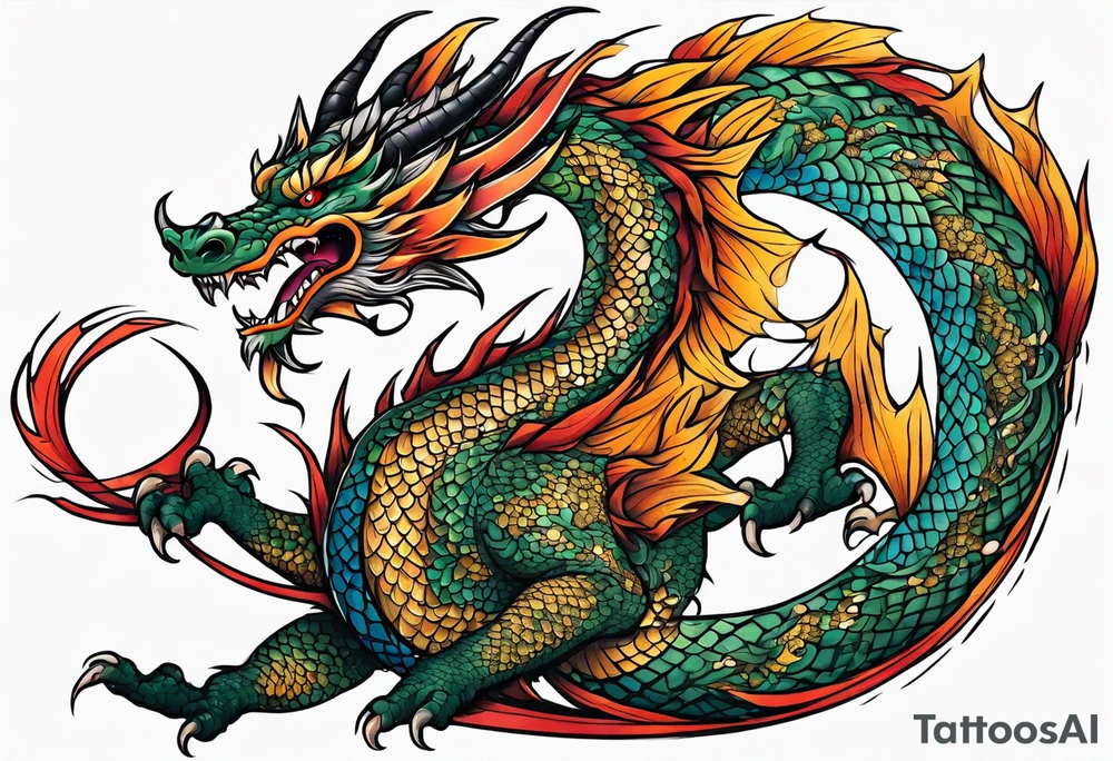 Dragon japanese for sleeve tattoo idea