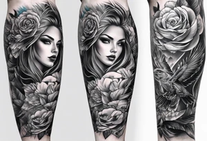 Sleeve full leg tattoo idea