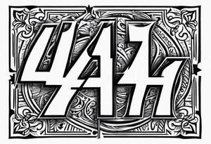 Lettering "4 4 4 4" tattoo idea