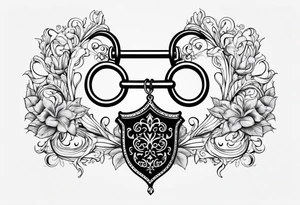 Simple Infinity symbol with lock and key tattoo idea
