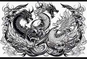 phoenix and dragon tattoo idea