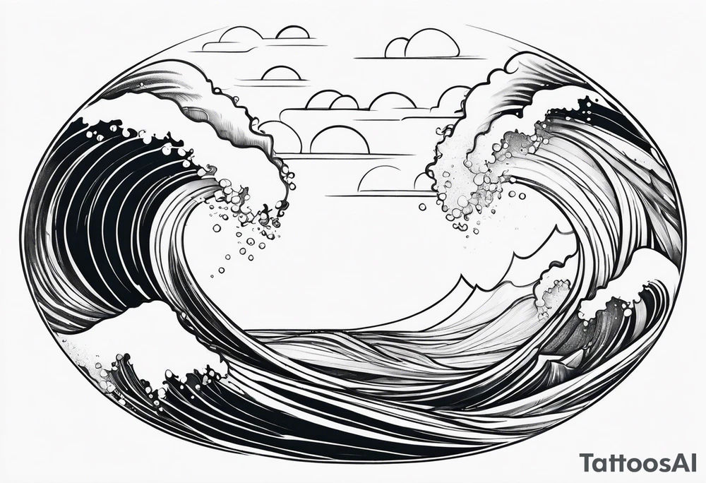 Ocean Waves Motion tattoo idea