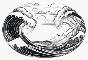 Ocean Waves Motion tattoo idea