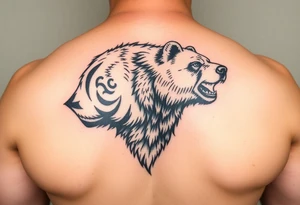 powerful majestic grizzly bear tattoo idea