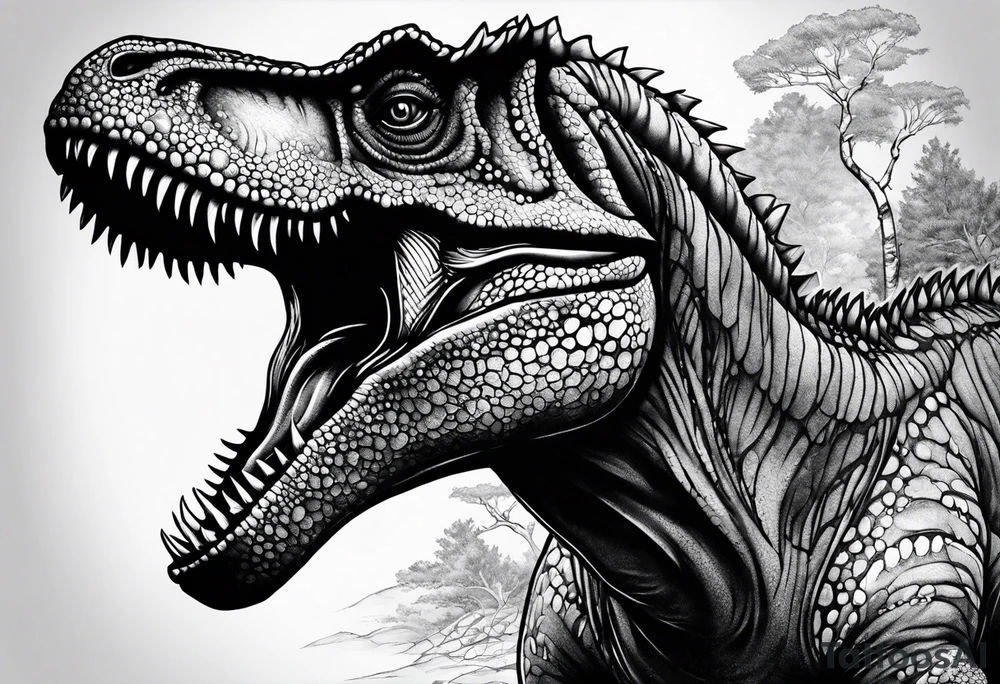 T rex dinosaur tattoo idea