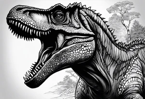T rex dinosaur tattoo idea
