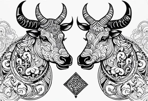 Gemini taurus symbols 
combined tattoo idea