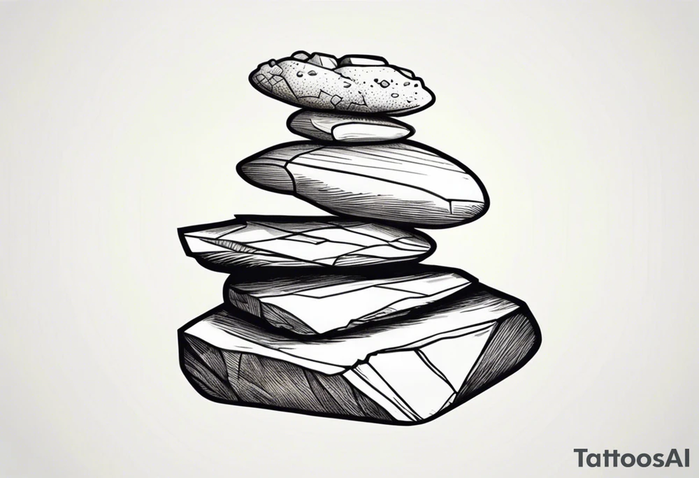 A stack of rocks balancing on top of each other tattoo idea