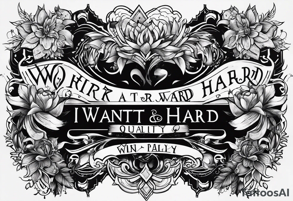 I want a painting style tattoo with the words "work hard" and "play hard". tattoo idea