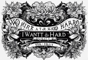 I want a painting style tattoo with the words "work hard" and "play hard". tattoo idea