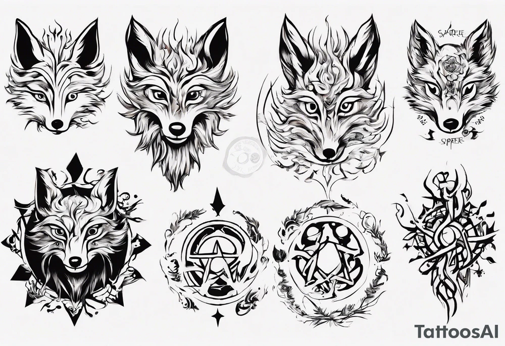 symbol eines Kriegers Wasser Eule Sonne Fuchs
un der Schriftzug : "Sapere Aude" tattoo idea
