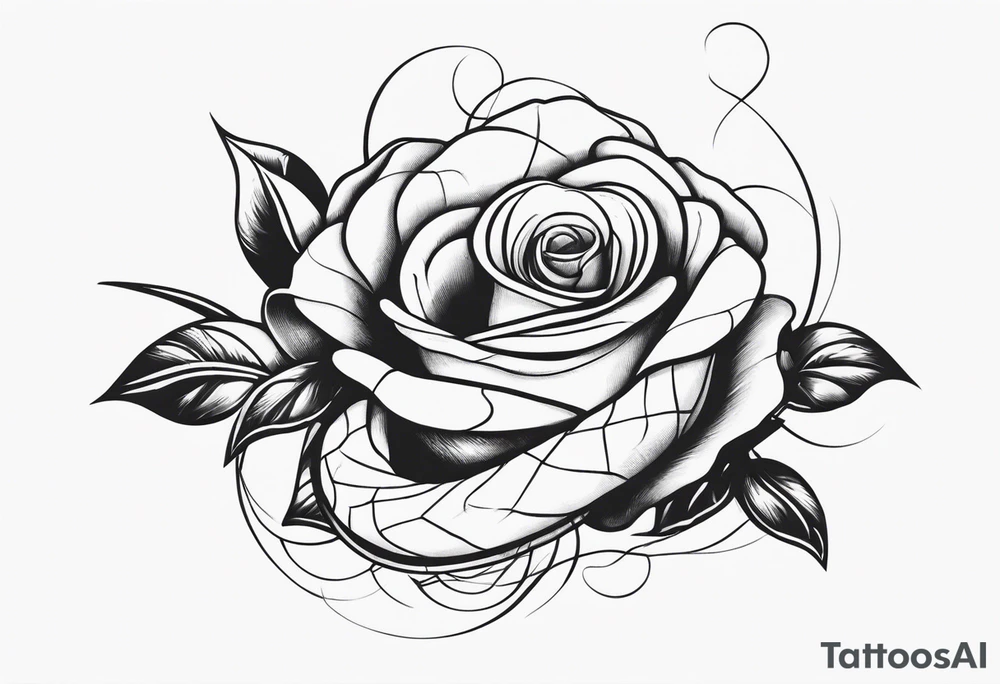 A snake entwined around a rose tattoo idea