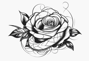 A snake entwined around a rose tattoo idea