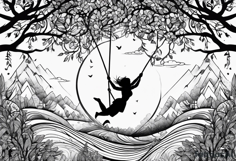 swinging from trees tattoo idea