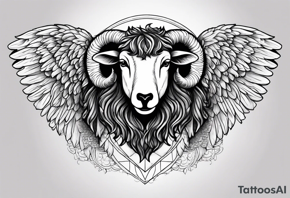 black sheep with angel wings tattoo idea