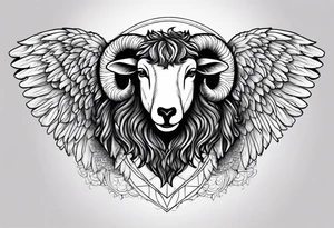 black sheep with angel wings tattoo idea