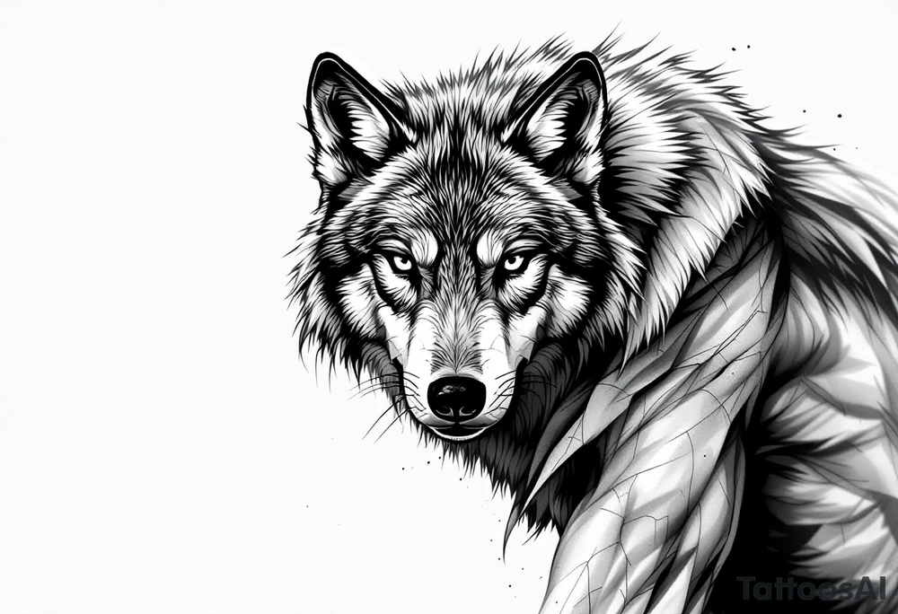 mongolian grey wolf tattoo idea