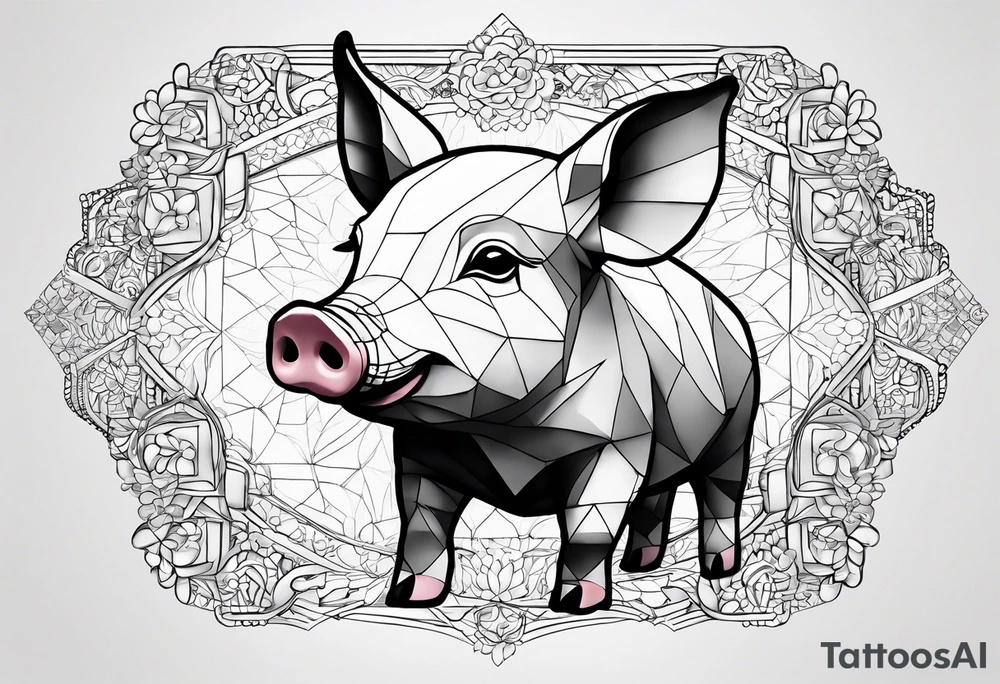 cute piglet.
with text: "friends not food" tattoo idea