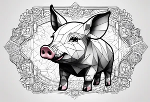 cute piglet.
with text: "friends not food" tattoo idea
