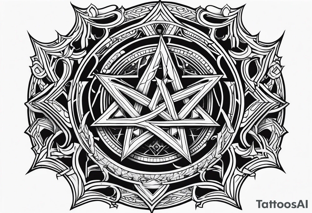 Pentagram Lilith symbol tattoo idea